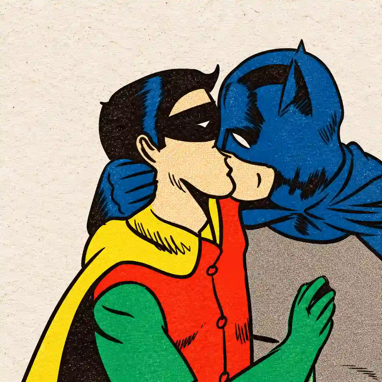 Terapia de pareja en parejas gays: ilustración sobre artículo de dos hombres con antifaz besándose